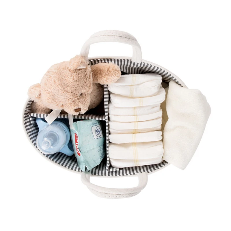 Multi-function Baby Diaper Organizer Reusable Waterproof Fashion Prints Wet/Dry Mummy Storage Nursery Basket Travel Nappy Basket 5