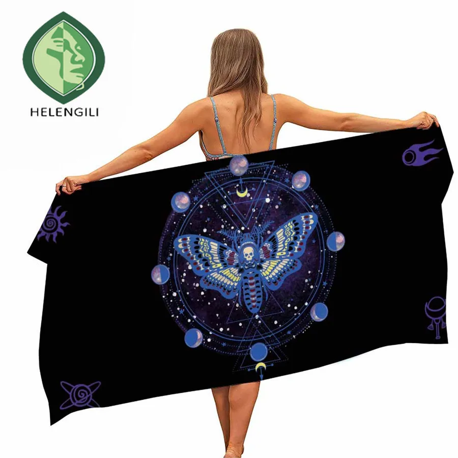

HELENGILI Magic Alchemy Microfiber Pool Beach Towel Portable Quick Fast Dry Sand Outdoor Travel Swim Blanket Thin Yoga Mat