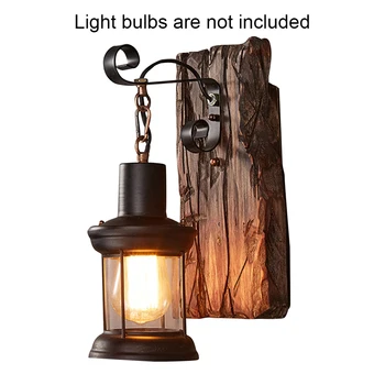 

Led Cafe Loft Wood Wall Lamp Industrial Corridor Vintage Bedside Home Decor Sconce Hotel Lifting Indoor