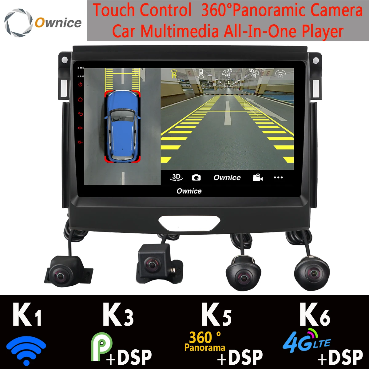 

360°4×DVR Camera 4G SIM Android 9.0 4G+64G SPDIF DSP CarPlay Car Multimedia GPS Radio Player for Ford Ranger 2016 2017 2018 2019