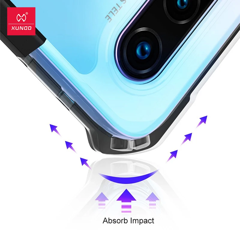Чехол Xundd для Huawei P40 Lite Nova 6 6SE 7i противоударный прозрачный силиконовый чехол