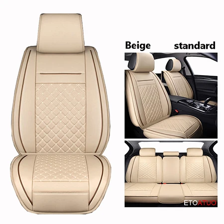 Beige standard ETOATUO универсальные кожаные чехлы для автомобильных сидений для Subaru все модели forester BRZ XV Outback Legacy автостайлинг Автоаксессуары - Название цвета: Beige standard