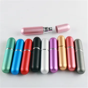 

Hot Sale 1 Piece 5ml Refillable Portable Mini perfume bottle &Traveler Aluminum Spray Atomizer Empty bottle Random Color