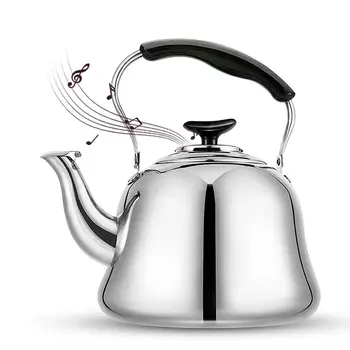 

4/5L Whistling Kettle For Gas Stove Induction Cooker Stainless Steel Whistling Tea Kettle With Rubber Handle Whistle Teapot