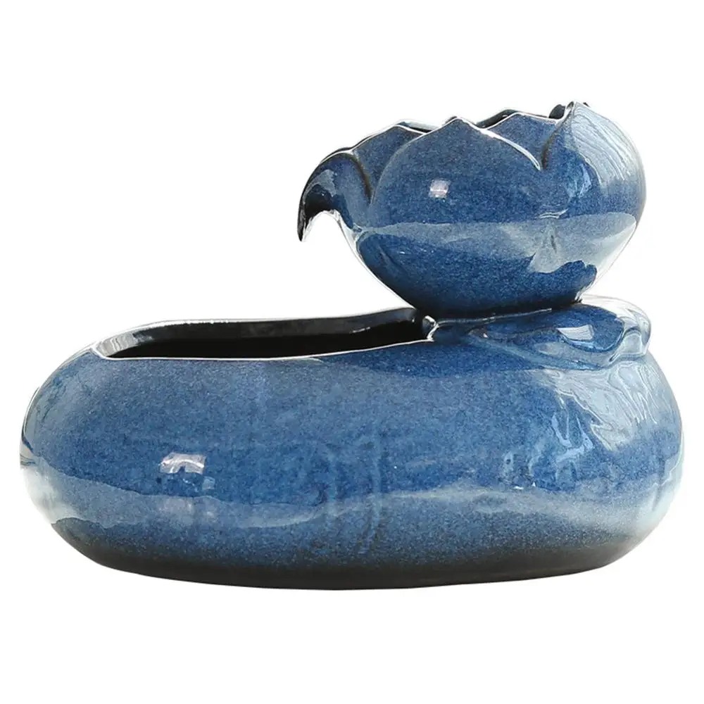 Умная керамическая Кормушка Для кошачьей воды, автоматическая Циркулирующая питейная кормушка для домашних животных, диспенсер для воды с 3D фонтаном, бассейн с европейской вилкой 220 В - Цвет: Blue A