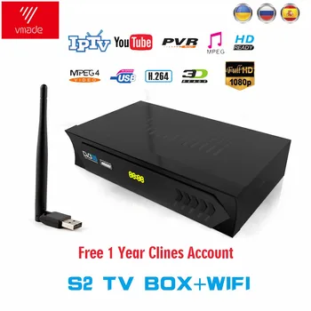 

Vmade 1 Year Europe C-line Server HD DVB-S2 M5 lnb Satellite Receiver Full 1080P Spain Portugal Arabic TV box With USB Wifi Rece