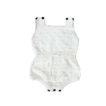 

Autumn Baby Girls Clothes Sleeveless Knitted Wool Ball Rompers Kids Jumpsuit