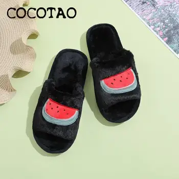 

Slippers Female Autumn And Winter Indoor Home Word Cotton Slippers New Korean Version Of The Bedroom Fashion Plush Slippers