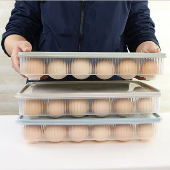 

24 Grid Egg Box Organizer Kitchen Case Refrigerator Storage Box Crisper Fridge Container Storage Box Plastic Box Home Organizer