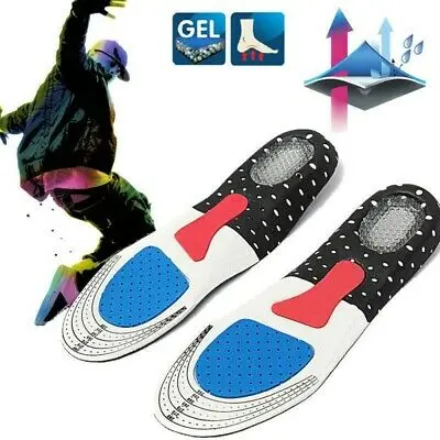 

3Pair Insole Gel Orthotic sport running Insert Shoe Pad Arch support Cushion Free size Silicone soft Unisex Deodorant brioche