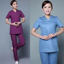 Медицинские медсестры женщины естественная Униформа гребешок комплекты медицинской униформы Размер подарки горячие продажи короткий рукав Z5