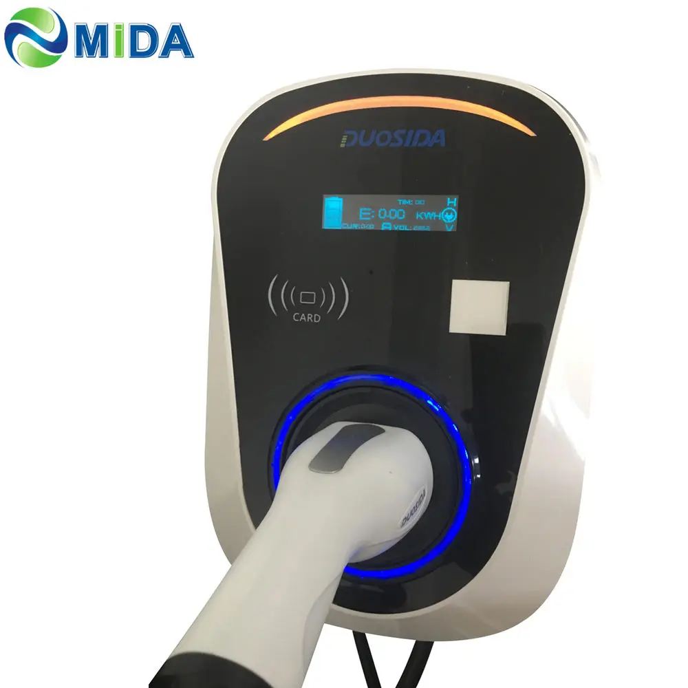 Зарядное устройство DUOSIDA EV EVSE 32Amp 7.2KW настенная зарядная станция EV для электромобилей автомобильное домашнее зарядное устройство с 5 метровым типом 2 штекером