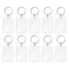 10 pièces cadre Photo Keychian acrylique Rectangle insérer cadre Photo porte-clés porte-clés bricolage anneau fendu cadeau pour les femmes dames filles ► Photo 1/6