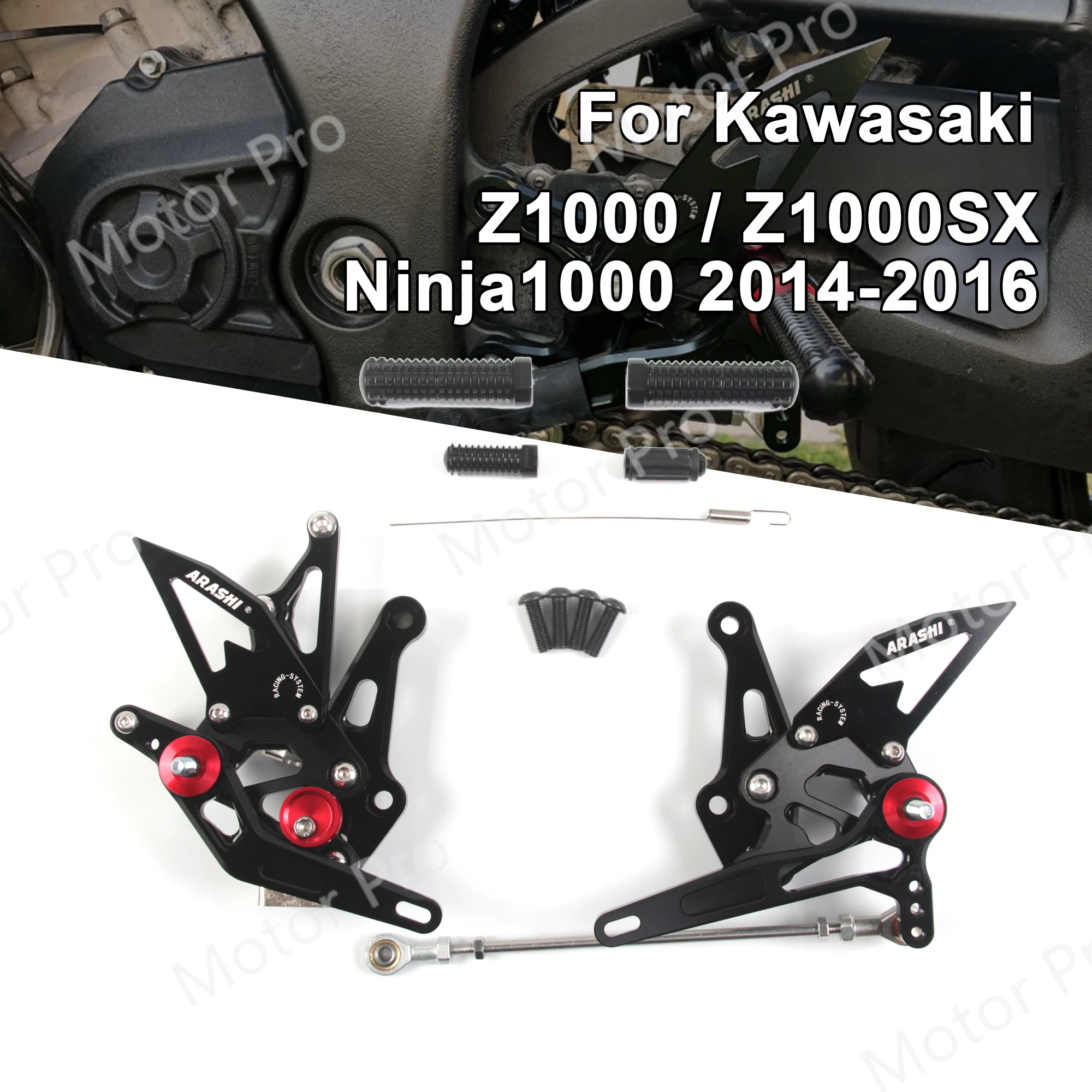 Adjustable Footrests For Kawasaki Z1000 2014 2015 2016 2017 Motorcycle