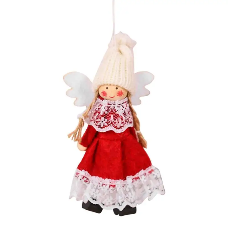 Милая Рождественская Кукла-ангел, Рождественская кукла, подвески для игрушек, рождественская елка, подвесные украшения, рождественские украшения, рождественский подарок для детей - Цвет: Wing Angel Red