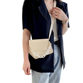 

Elegant Women Bag Solid Color PU Leather Crossbody Bag Ladies Fashion Solid Color Shoulder Bags Portable Handbag
