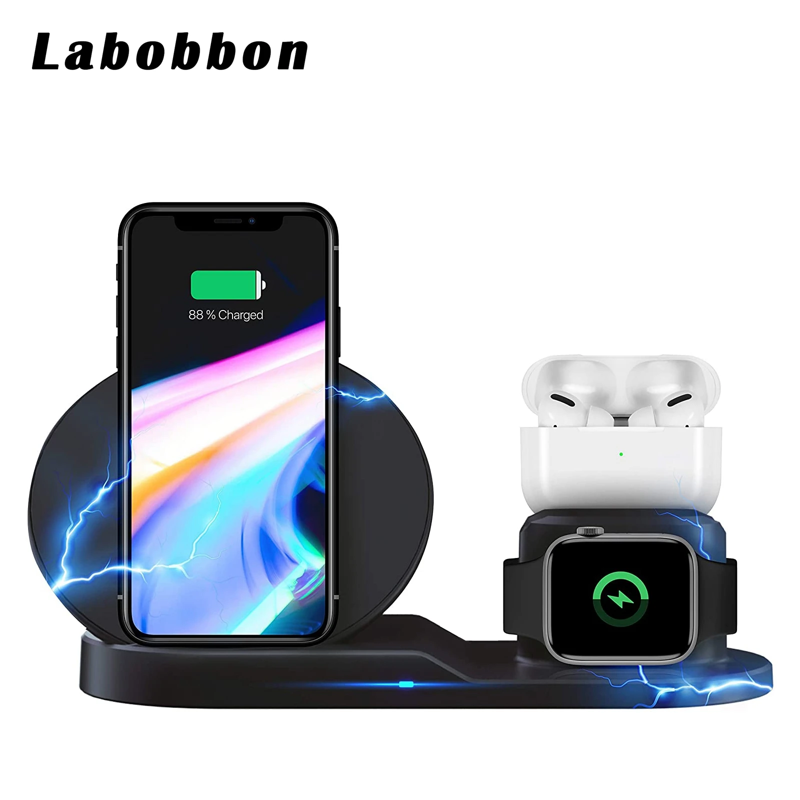 Labobbon Qi Wireless Charger Fast Charging for iPhone 11 XR Xs X 8 Plus Fast Charging Pad for Samsung Note 9 S10 Plus Charger