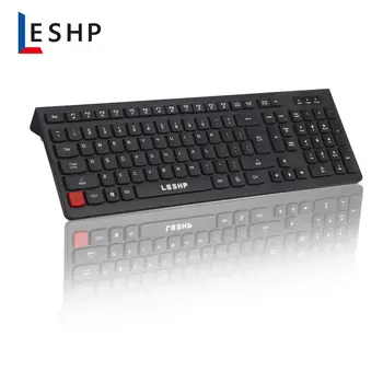 

LESHP Ultra-thin Chocolate Wired Keyboard Desktop Office Home Games Slim Mute Computer 104 Keys Full-size Ergonomic Design