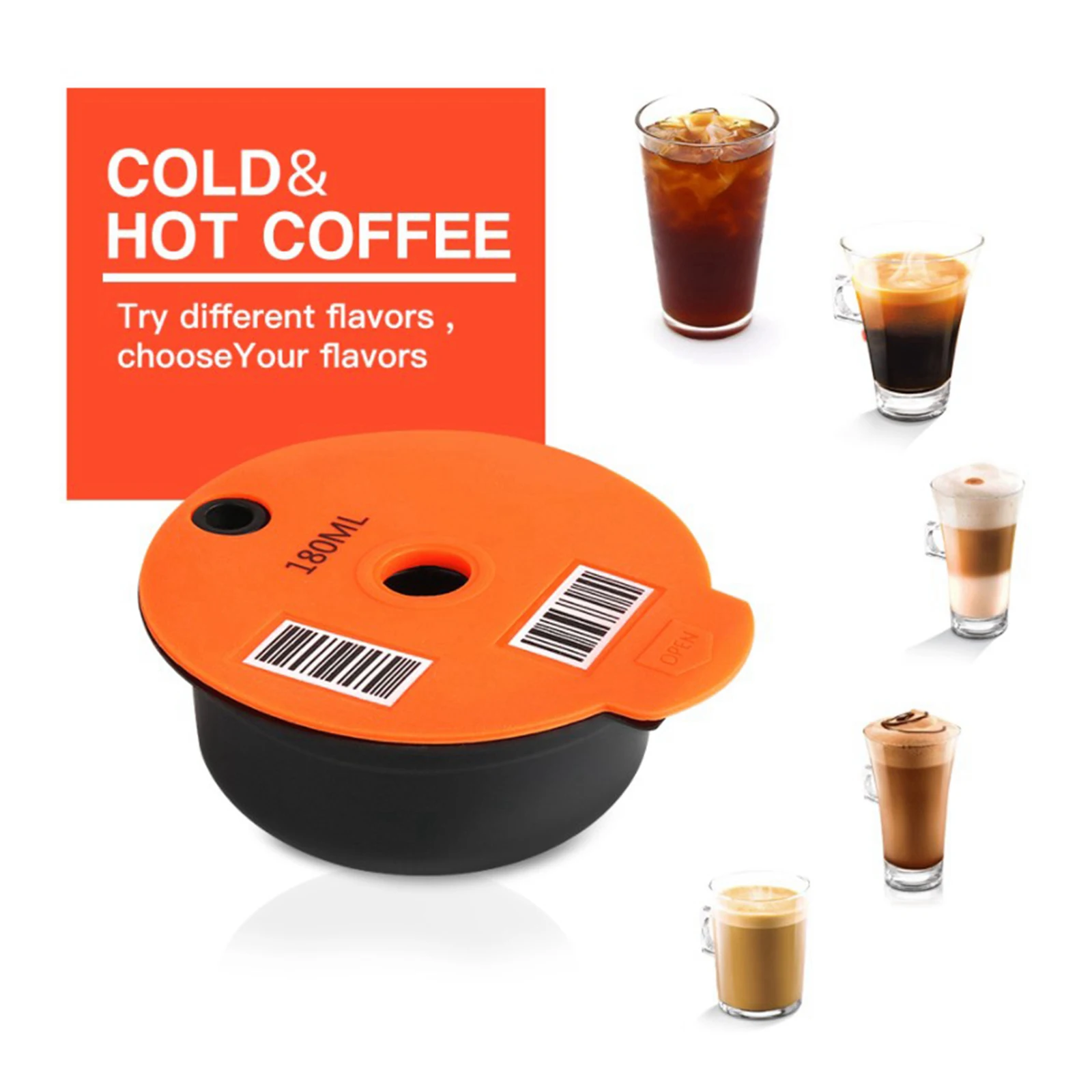 Refillable Plastic Coffee Capsule for Bosch Tassimo Coffee Machine