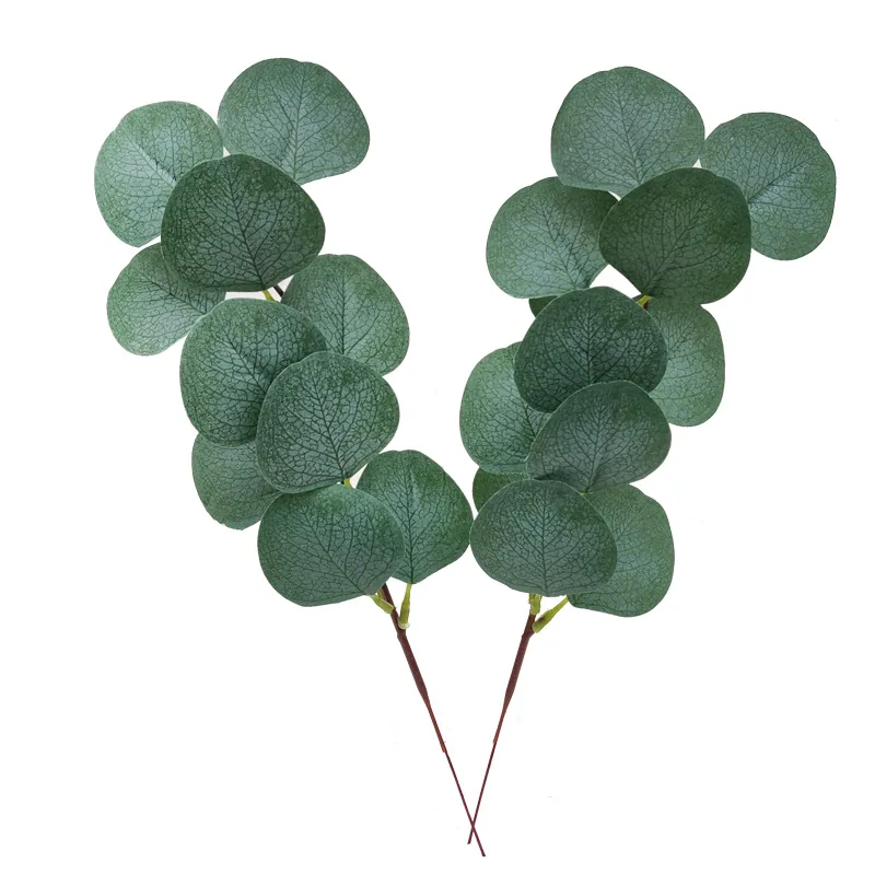5pcs Artificial Eucalyptus Plants Small Branches wedding DIY Flower Arrangement Accessories Silk Green flower leaf Home Vase flowerpot Decor (4)