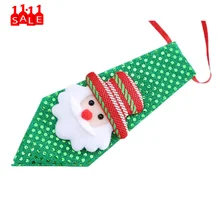 Мультфильм Санта Клаус зеленые галстуки Рождественская вечеринка регулируемый галстук-бабочка детская игрушка Уход галстук Одежда Cravatta da uomo# ZD