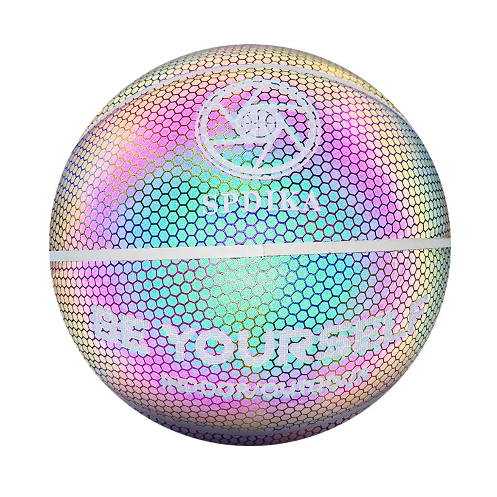 Size 7 Luminous Basketball Battery-Free Glowing Basketball Children Trainning Adults Kids Sports toy Child Early Training Game#D