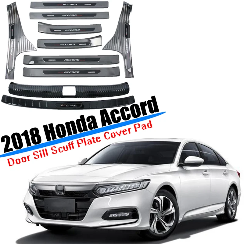 Подходит для 2018 2020 Honda Accord черный титан из нержавеющей стали накладки порогов