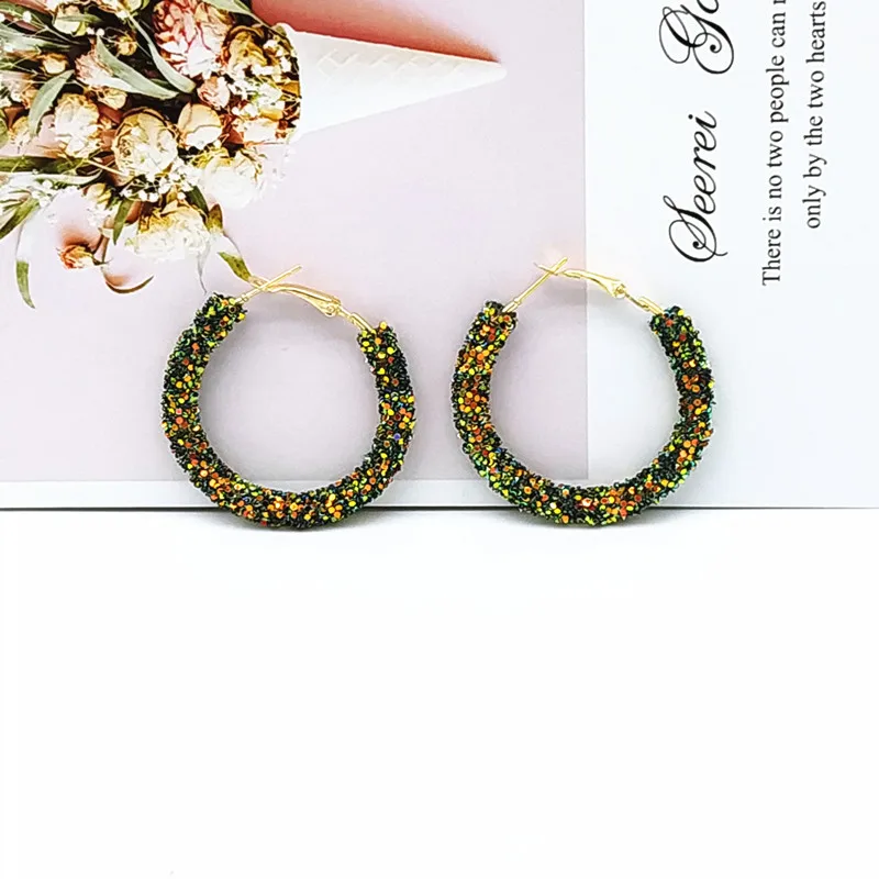 Красочные серьги-кольца для женщин золотые серебряные круглые модные подарочный набор украшений для ушей для друзей Прямая поставка - Окраска металла: i