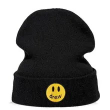 Вязаная шапка Джастин Бибер хлопковая Повседневная шапочка для мужчин и женщин Зимняя однотонная хип-хоп кепка с черепами унисекс DREW house Прямая поставка