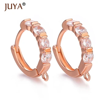 

Luxury AAA Zircon Rhinestone Crystal Hoop Earring Clasps Hooks Making Earrings For Women DIY Jewelry Findings