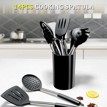 

14pcs Whisk Anti-slip Cooking Utensil Set Camping Heat Resistant Modern Silicone Food Clip Non Stick Accessories Mildewproof