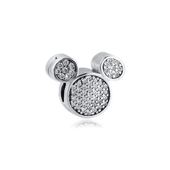 

Fits Moments Bracelet 925 Sterling Silver Jewelry Mouse Ears Charm Lock Stopper Clip Beads for Women Men DIY Making kralen