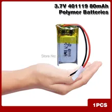 Polymer lithium-ionen batterie 3,7 V 401119 80mAh CE FCC ROHS MSDS qualität zertifizierung Ultra kleine batterie