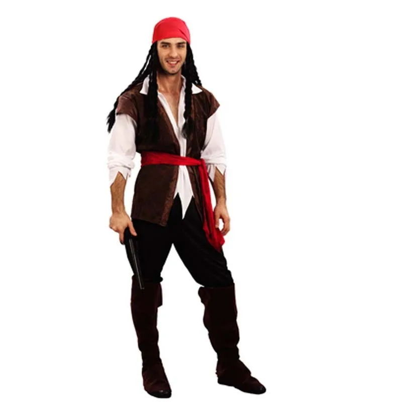 Adult Man Luxury pirate costume Halloween dress up Costumes 