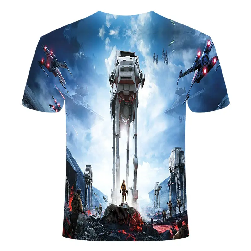 Новинка 2019New Camisetas Hombre, новые мужские футболки со Звездными войнами, футболки с 3D принтом, топы с круглым вырезом, с коротким рукавом, Мужская футболка с длинными рукавами, размер S-6XL