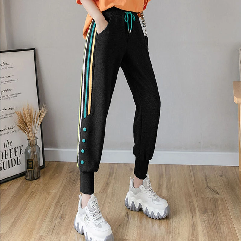 plus size side stripe trousers