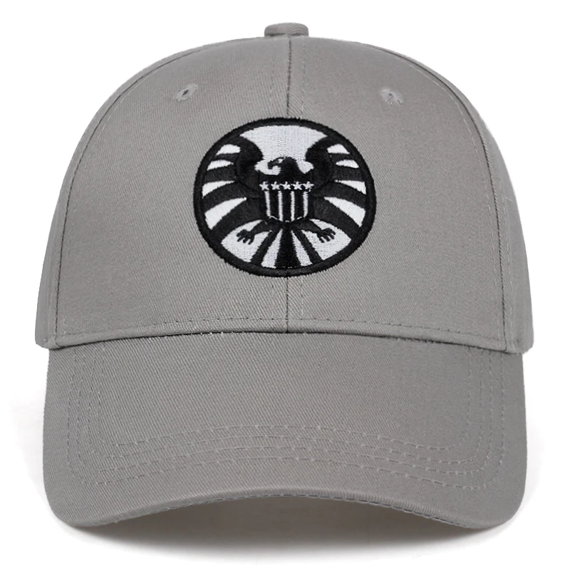 Капитан Marvel Carol Danvers кепки унисекс Регулируемая Хип-хоп шляпа Snapback Агенты S. H. I. E. L. D. Защитные бейсболки bone - Цвет: Серый