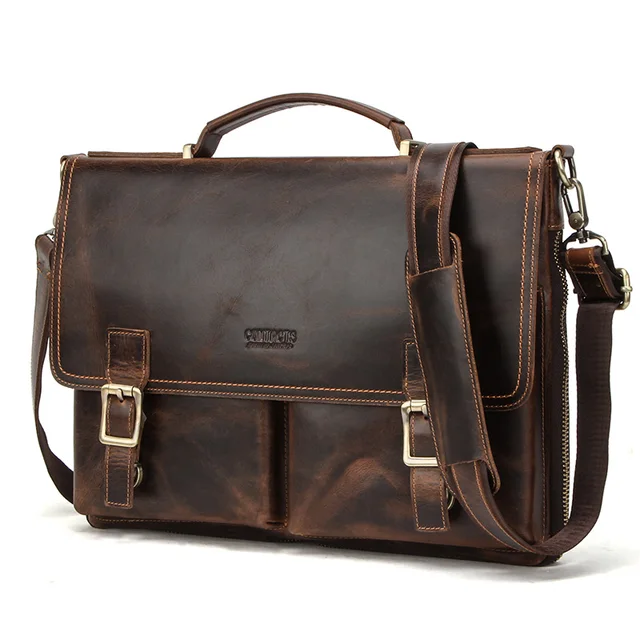 Leather Shoulder Messenger Handbag For Men Business Casual