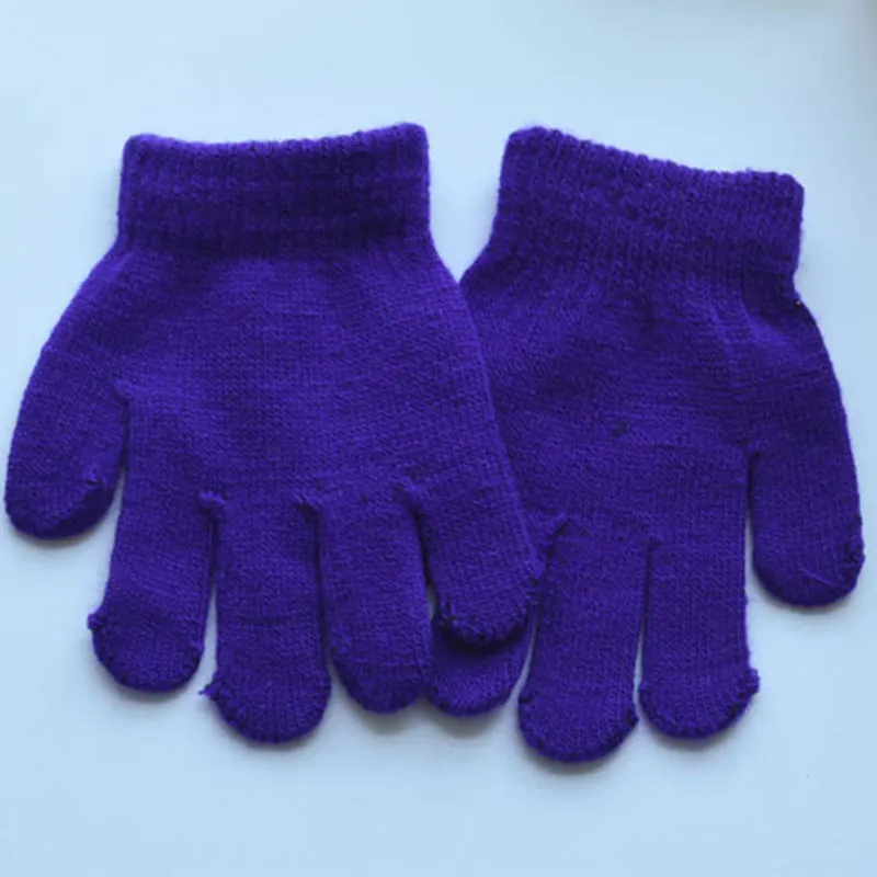 12 пар, Детские теплые одноцветные перчатки, зимние эластичные вязаные перчатки для мальчиков и девочек, GDD99 - Цвет: I