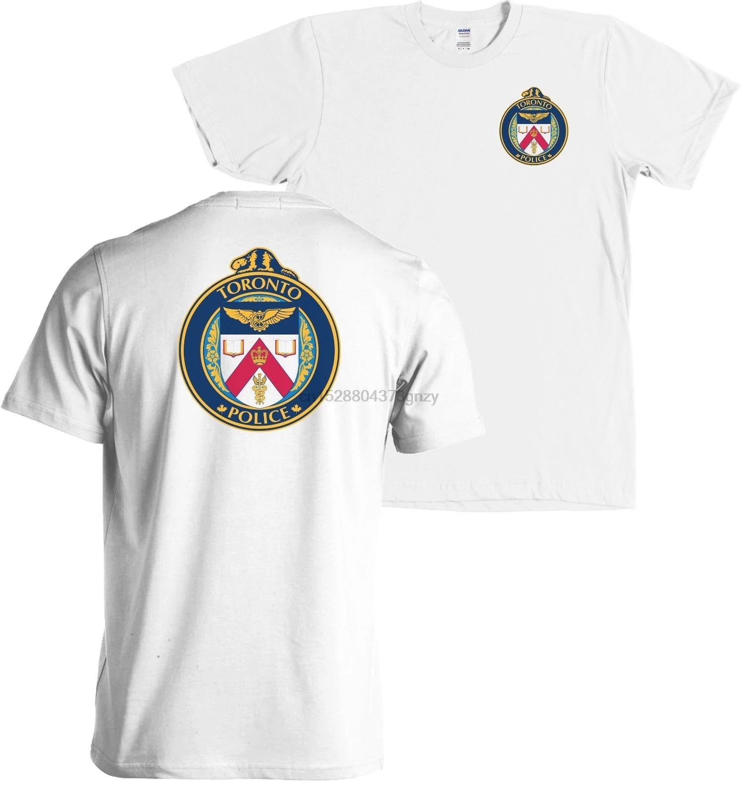 2019 Short Sleeve T-Shirt Newest Fashion Hot Summer SaleToronto Police Service Seal Shirt Canadian Tee - Front BackTee | Мужская одежда