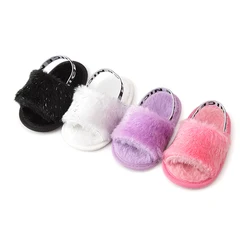 KIDSUN Baby Girls Shoes Fluff Infant Girl Black Newborn Anti-Slip Soft Sole Infant Boy First Walkers Baby Toddler Crib Shoes