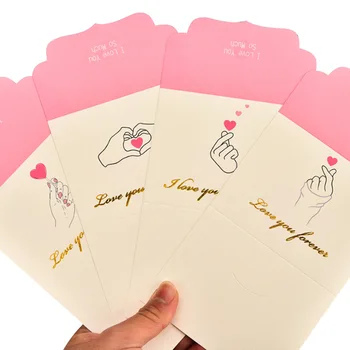 

30packs/lot Creative heart Love you Forever Sweet Foldable Wrinting Paper Birthday Greeting Card Lover Gift Card