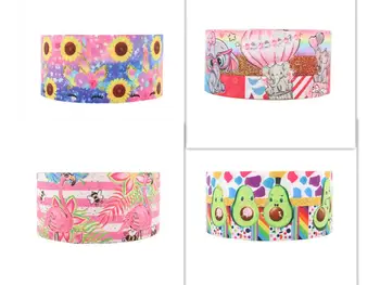 

Q&N ribbon 16mm- 75mm foe happy summer Avocado unicorn 50yard Ribbons gift box with logo DIY accessori /FOE free shipping