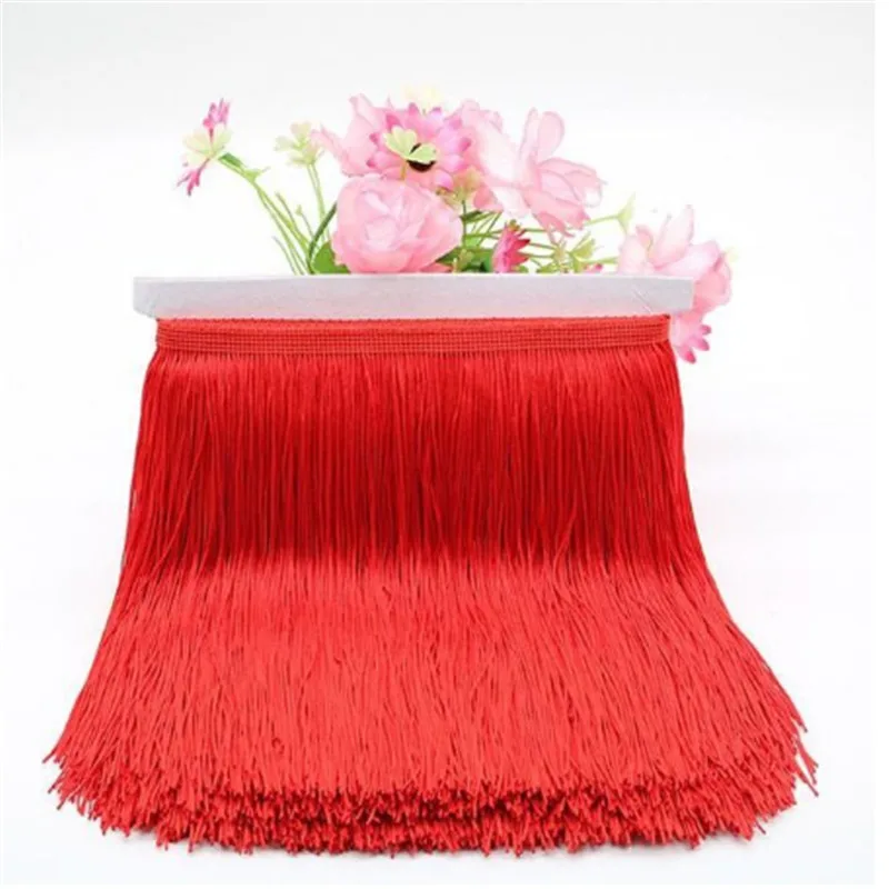 Description Picture 3 of item30cm Long Fringe Lace Tassel Polyester Lace Trim Ribbon Latin dance skirt curtain fringes for sewing DIY Accessories SAD01