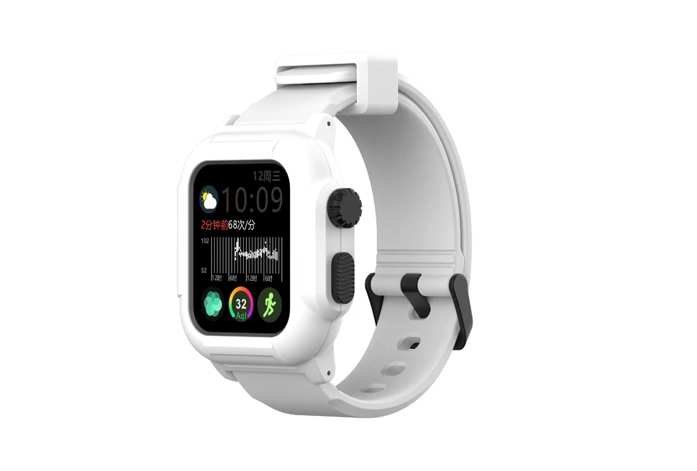 Белый Ремешок для спортивных часов для Apple Watch Band 42 мм 44 мм водонепроницаемый чехол для Iwatch Series 4 3 2 повязки на запястья-браслеты Защитная крышка 40 мм - Цвет ремешка: Белый