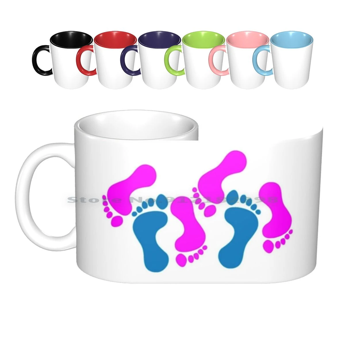Threesome Feet Ceramic Mugs Coffee Cups