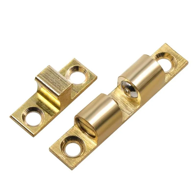 Door Latch Door Lock Cylinder 1Set Door Lock Door Touch Latch Cabinets Interlock Switch Chassis Cabinet Locker Brass Buckle With Screws Furniture Fitting