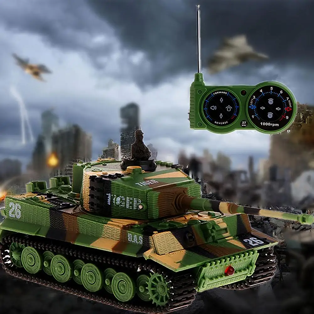 1: 72 немецкий танк Tiger I Panzer с дистанционным управлением Радиоуправляемый мини-танк со звуком вращающейся револьверной отдачей