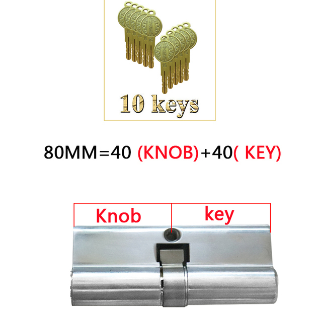 Door Lock C Grade Copper Locking Cylinder Security Lock Core Cylinders Key Door Cylinder Lock with 10 keys door locks
