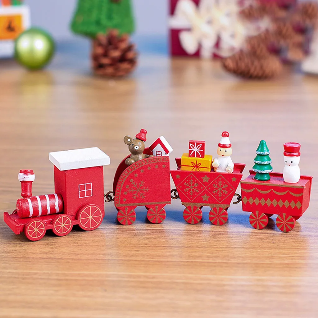 Рождественские украшения для дома, подарок для детей, Рождественский поезд, праздничный подарок, рождественский стол, украшения для рождественской ёлки, новогодние украшения